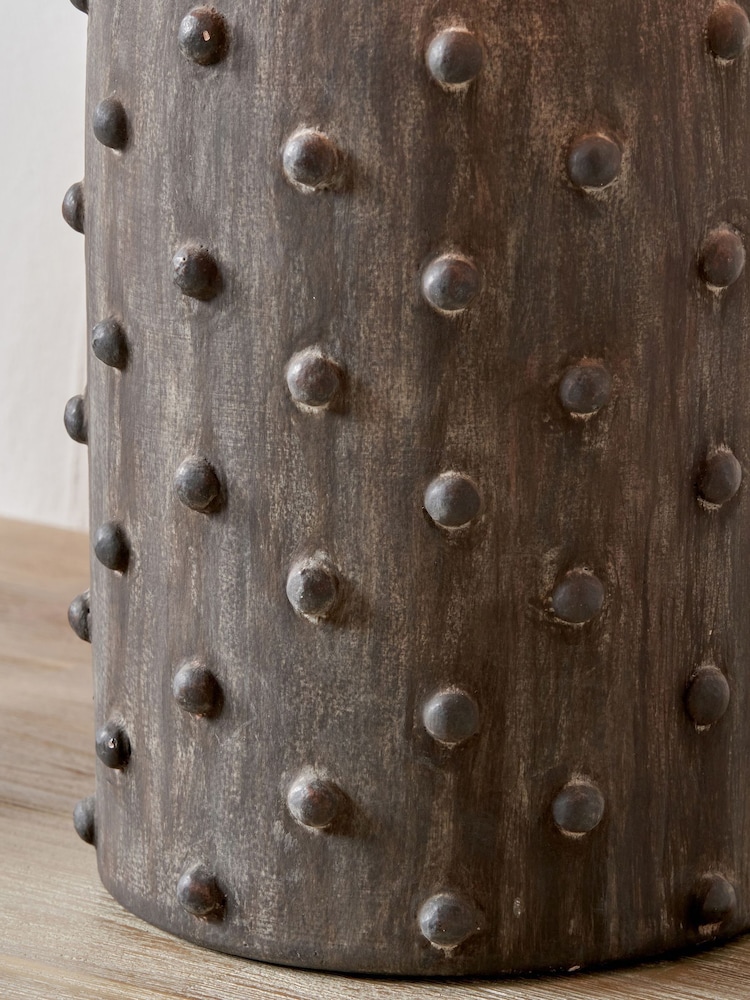Pacific Lifestyle Grey Kali Textured Dot Stoneware Table Lamp - Image 5 of 5
