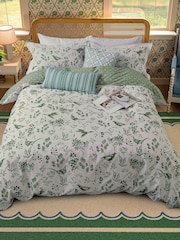 Joules Green Festival Pheasants 100% Cotton Duvet Cover and Pillowcase Set - Image 4 of 5