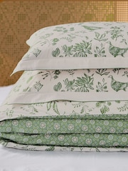 Joules Green Festival Pheasants 100% Cotton Duvet Cover and Pillowcase Set - Image 5 of 5