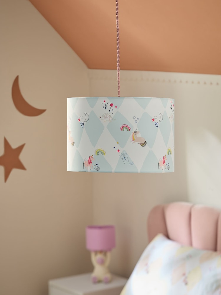Blue Unicorn Easy Fit Pendant Lamp Shade - Image 1 of 5 Blue Unicorn Easy Fit Pendant Lamp Shade - Image 1 of 5