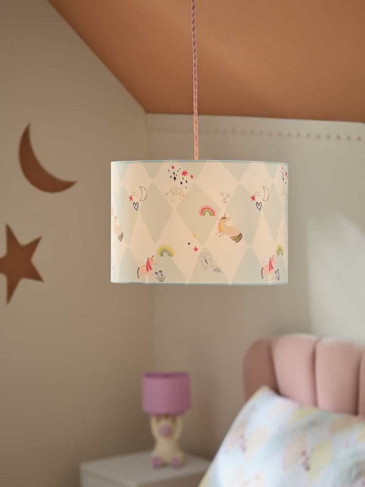 Blue Unicorn Easy Fit Pendant Lamp Shade - Image 2 of 5 Blue Unicorn Easy Fit Pendant Lamp Shade - Image 2 of 5