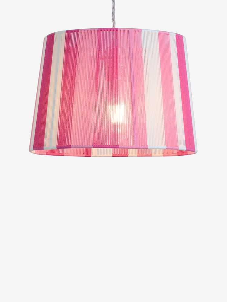 Red/Pink String Easy Fit Pendant Lamp Shade - Image 2 of 5 Red/Pink String Easy Fit Pendant Lamp Shade - Image 2 of 5