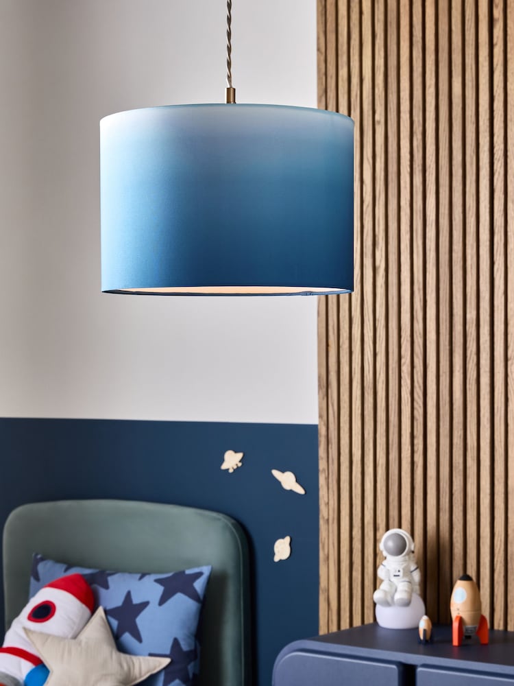Blue Easy Fit Ombre Pendant Lamp Shade - Image 1 of 5 Blue Easy Fit Ombre Pendant Lamp Shade - Image 1 of 5