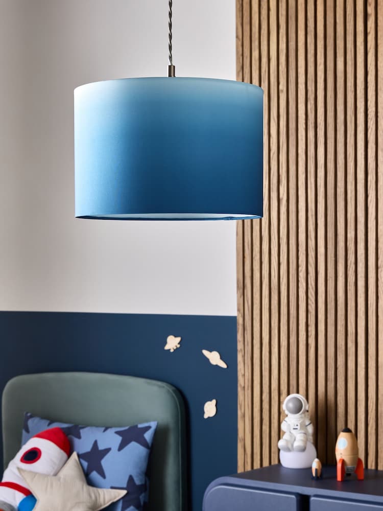 Blue Easy Fit Ombre Pendant Lamp Shade - Image 2 of 5 Blue Easy Fit Ombre Pendant Lamp Shade - Image 2 of 5
