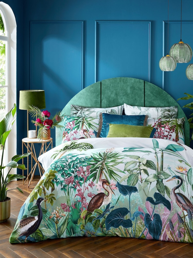 Graham & Brown Jewel Glasshouse Duvet Cover and Pillowcase Set - Image 1 of 6