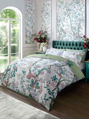 Graham & Brown Green Chinoiserie Garden Duvet Cover and Pillowcase Set - Image 4 of 6
