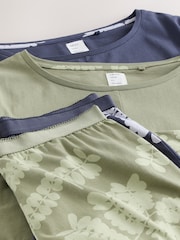 Blue/Sage Green Floral Short Sleeve Pyjamas Set 2 Pack - Image 7 of 8