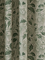 V&A Green Ornamental Bloom Blackout Eyelet Curtains - Image 3 of 5
