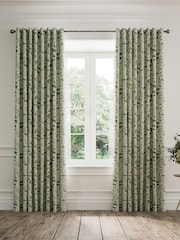 V&A Green Ornamental Bloom Blackout Eyelet Curtains - Image 4 of 5