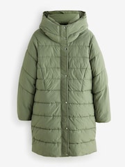 Green Longline Padded Puffer - Image 1 of 1