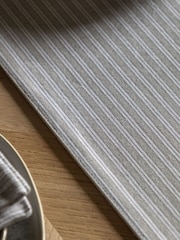 Gallery Home Grey Woven Striped Large Table Runner - Image 2 of 5