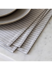 Gallery Home Grey Woven Striped Placemats 4 Pack - Image 2 of 6