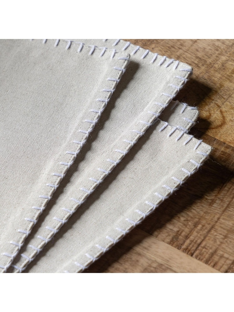 Gallery Home 4 Pack Cream Linen Effect Placemat - Image 2 of 6