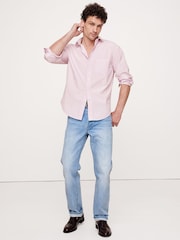 Banana Republic Pink Stripe Relaxed Poplin Shirt - Image 1 of 1