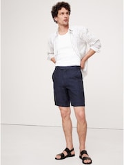 Banana Republic Navy Blue 9 Inch Linen Shorts - Image 1 of 1