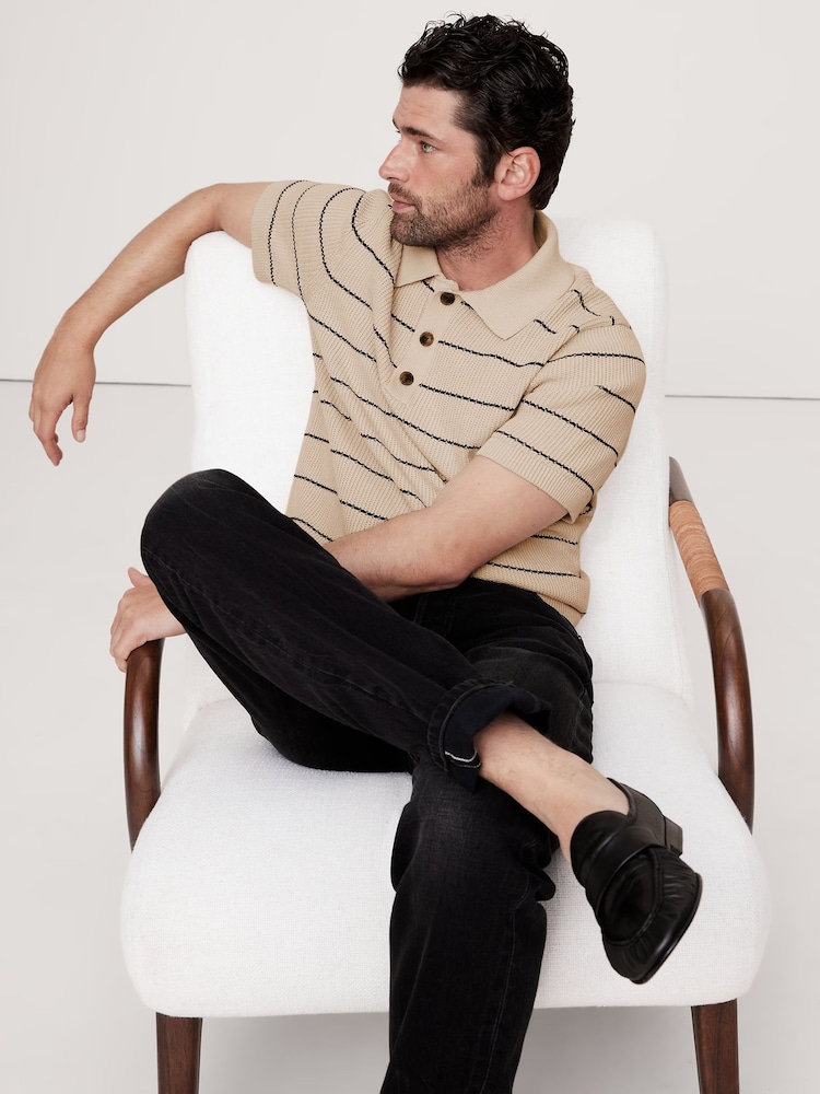 Телесный - Banana Republic Cotton Blend Polo Shirt - Image 1 of 1