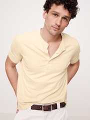 Banana Republic Yellow Slim Soft Wash Henley T-Shirt - Image 1 of 1