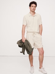 Banana Republic Beige Waffle Knit Pull On Shorts - Image 1 of 4