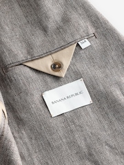 Banana Republic Grey Herringbone 100% Linen Suit Jacket - Image 5 of 6