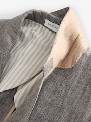 Banana Republic Grey Herringbone 100% Linen Suit Jacket - Image 6 of 6