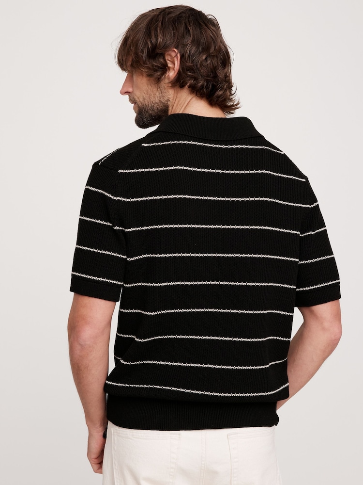 В черную полоску - Banana Republic Cotton Blend Polo Shirt - Image 2 of 4