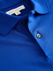 Banana Republic Blue Cotton Short Sleeve Polo Shirt - Image 4 of 5