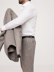 Banana Republic Grey Herringbone Linen Straight Suit Pant - Image 3 of 3