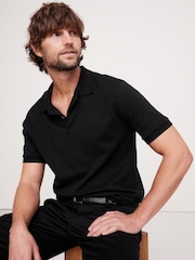 Banana Republic Black Cotton Short Sleeve Polo Shirt - Image 1 of 1