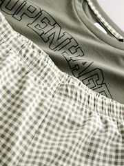 Sage Green Gingham Short Set Pyjamas - Image 10 of 10