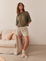Sage Green Gingham Short Set Pyjamas - Image 2 of 10