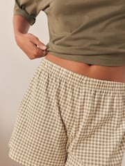 Sage Green Gingham Short Set Pyjamas - Image 7 of 10