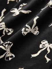 Black/White Bow Short Set Pyjamas - Image 4 of 5