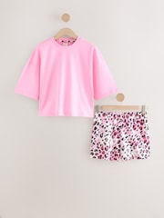 Pink Animal Short Set Pyjamas - Image 1 of 3