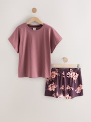 Purple Floral Short Set Pyjamas - Image 1 of 3