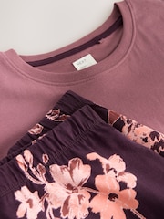 Purple Floral Short Set Pyjamas - Image 2 of 3