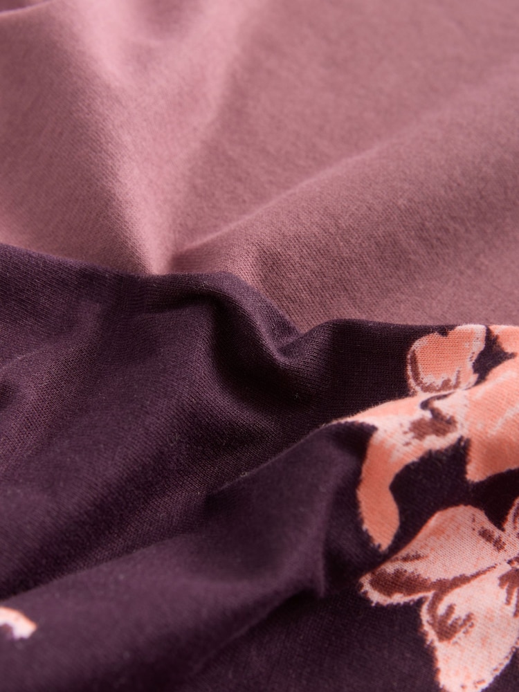 Purple Floral Short Set Pyjamas - Image 3 of 3