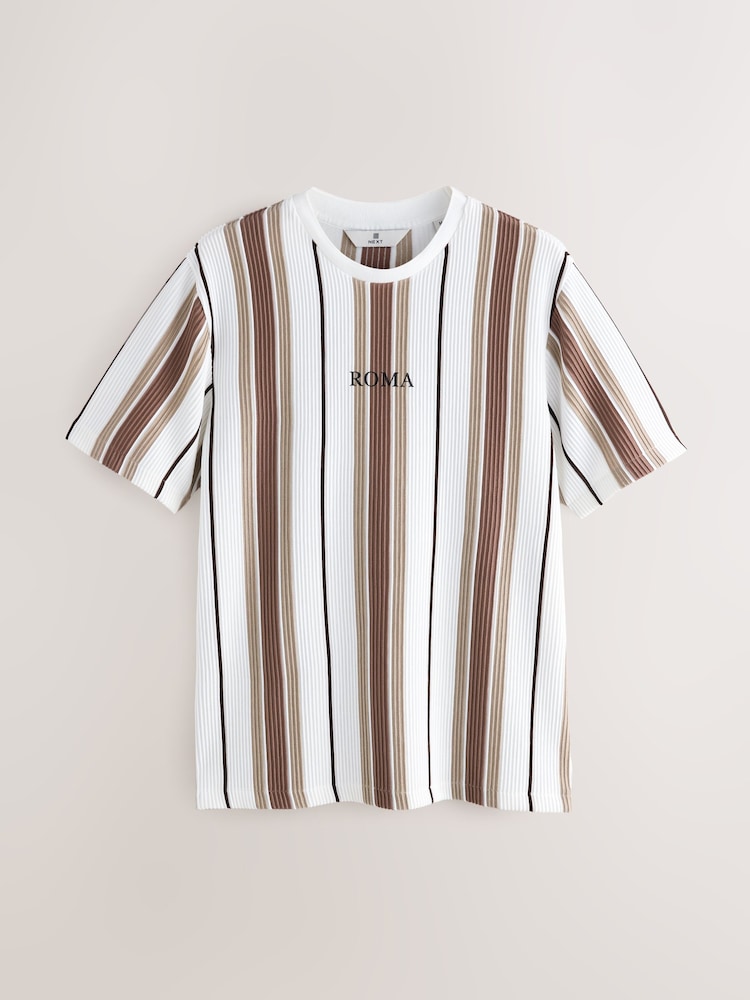 Neutral Smart Vertical Stripe T-Shirt - Image 1 of 3