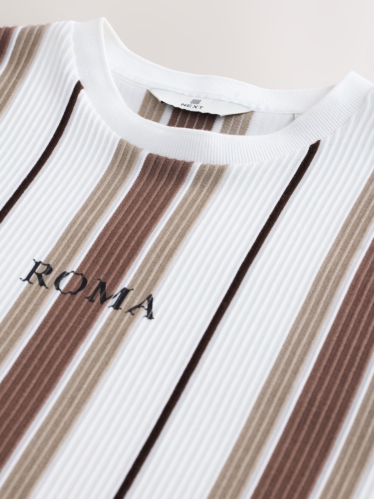 Neutral Smart Vertical Stripe T-Shirt - Image 3 of 3