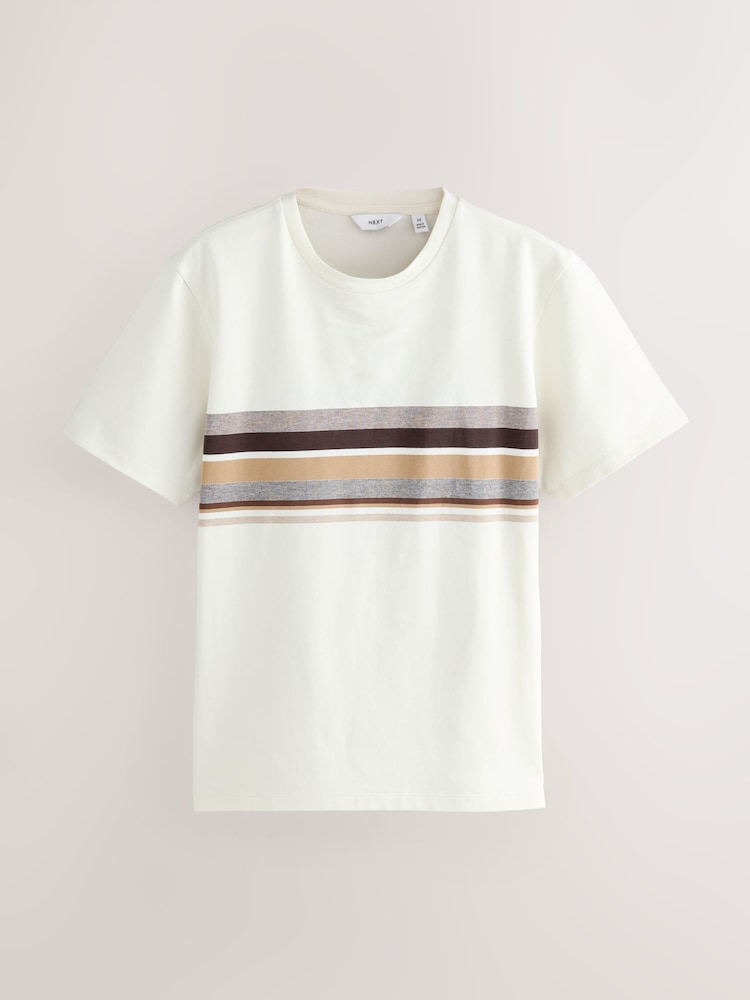 Neutral/Stone/Black Regular Fit Colour Blocking T-Shirts 3 Pack - Image 2 of 9