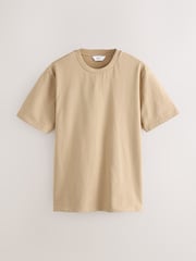 Neutral/Stone/Black Regular Fit Colour Blocking T-Shirts 3 Pack - Image 3 of 9