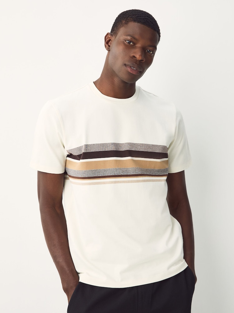 Neutral/Stone/Black Regular Fit Colour Blocking T-Shirts 3 Pack - Image 9 of 9