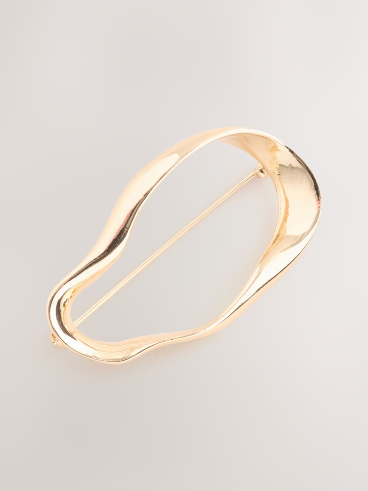 Gold Tone Organic Shaped Brooch - Image 1 of 3