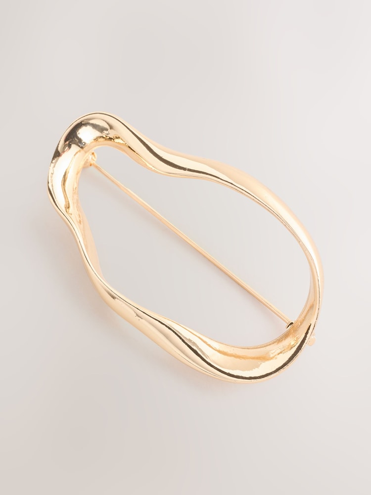 Gold Tone Organic Shaped Brooch - Image 2 of 3