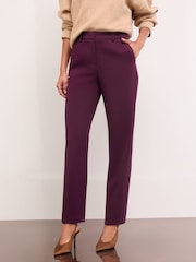 Lipsy Burgundy Red Tailored Tapered Trousers - Image 1 of 4