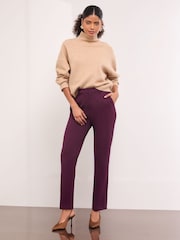 Lipsy Burgundy Red Tailored Tapered Trousers - Image 2 of 4