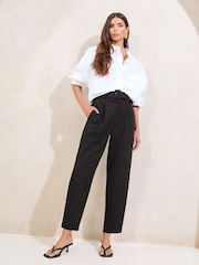 Lipsy Black Barrel Leg Trousers - Image 3 of 4
