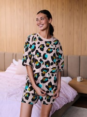 Eleanor Bowmer Print T-Shirt and Shorts Pyjamas Set - Image 1 of 4