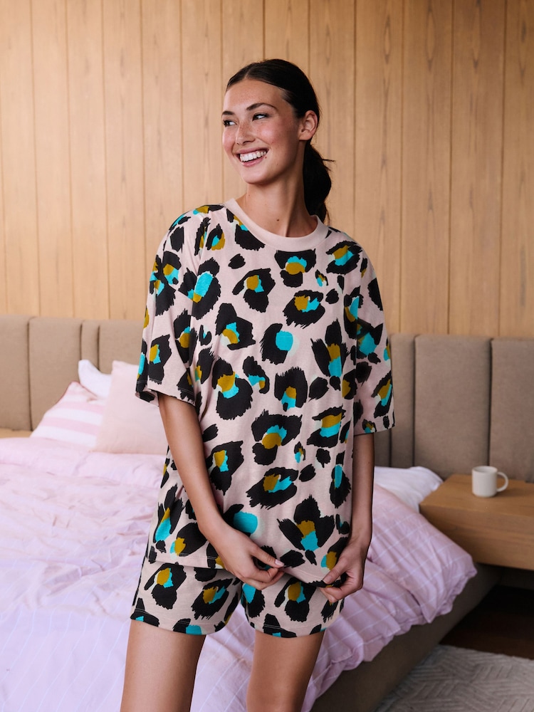 Eleanor Bowmer Print T-Shirt and Shorts Pyjamas Set - Image 1 of 4