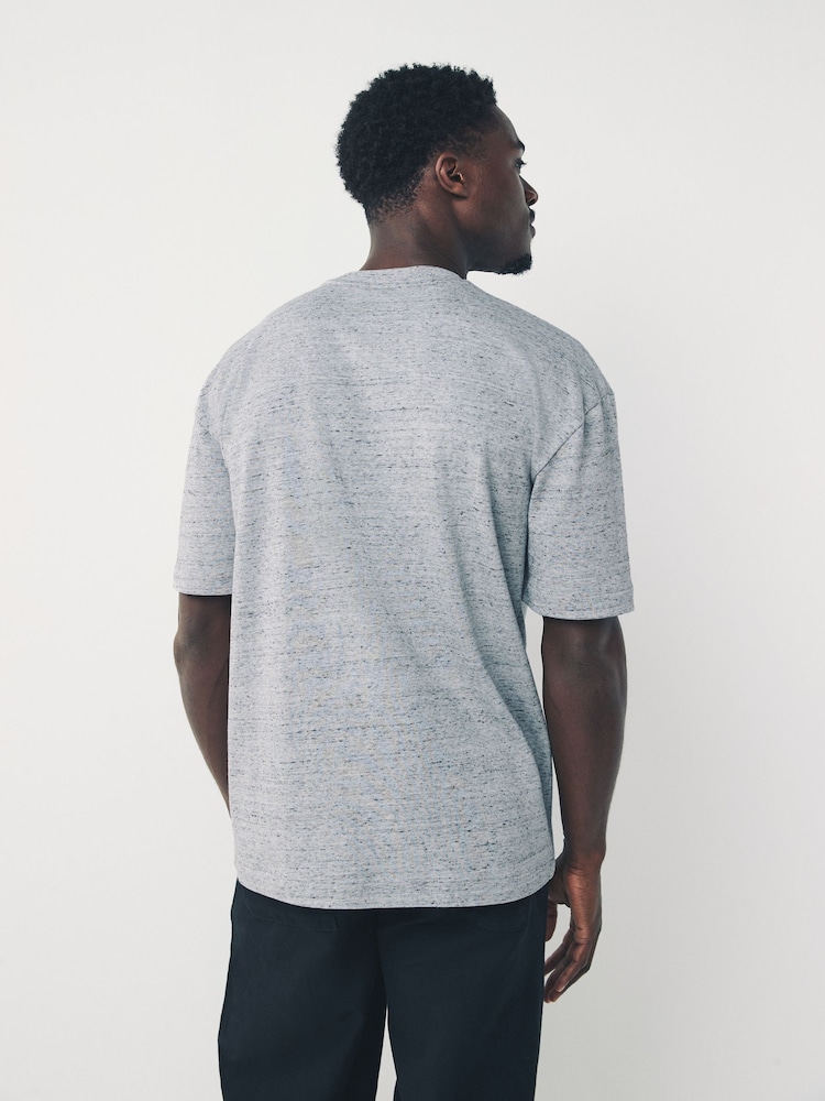 Grey Marl Relaxed Fit Heavyweight T-Shirt - Image 2 of 8 Grey Marl Relaxed Fit Heavyweight T-Shirt - Image 2 of 8