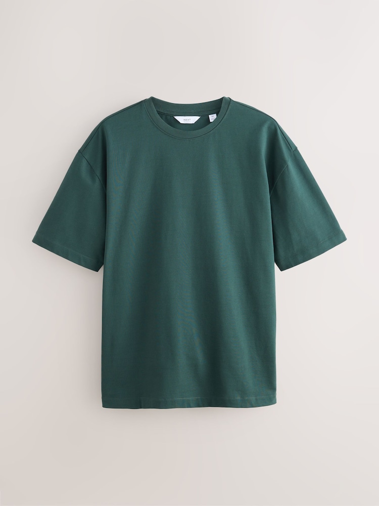 Green Dark Relaxed Fit Heavyweight T-Shirt - Image 1 of 3